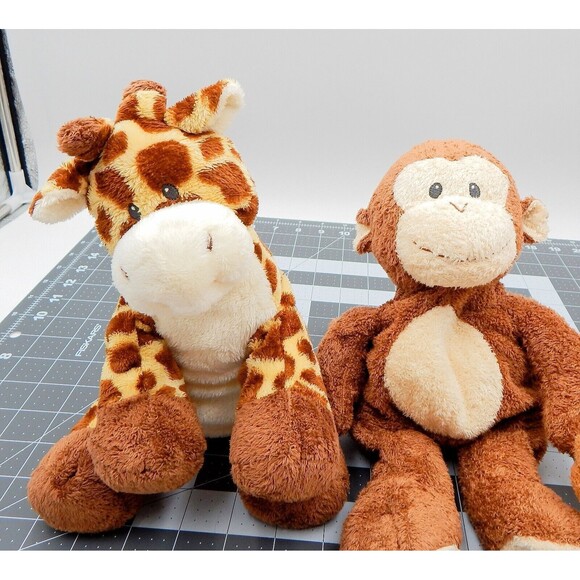 Ty Pluffies Tylux Giraffe Lion Monkey Beanbag Terry Plush Stuffed Animal Set/3 - Picture 6 of 14
